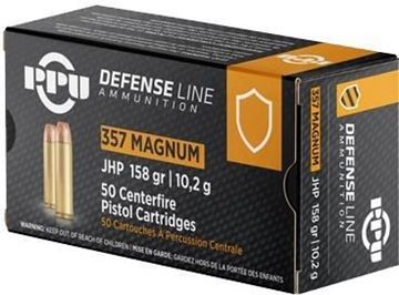 Picture of PPU PPD357 Defense Pistol Ammo 357 Mag, JHP, 158 Gr, 50 Rnd