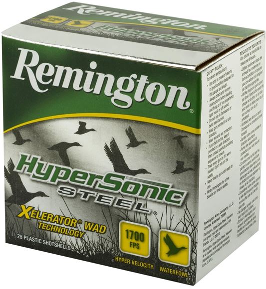 Picture of Remington HSS1235B HyperSonic Steel Shotshell 12 GA, 3-1/2 in, No. BB 1-3/8oz, 1700 fps, 25 Rnd per Box