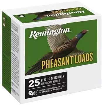Picture of Remington PL124 Pheasant Loads Shotshell 12 GA, 2-3/4 in, No. 4 1-1/4oz, 3-3/4 Dr, 1330 fps, 25 Rnd per Box