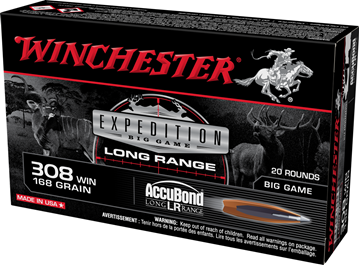 Picture of Winchester S308LR Expedition Big Game Centerfire Rifle Ammo 308 Win Accubond LR, 168 Gr, 2680 fps, 20 Rnd