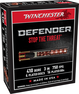 Picture of Winchester Shotgun Ammo -  410, 3", 4 Plated Disc 16 Plated BB, 750fps, 10 Rd Box