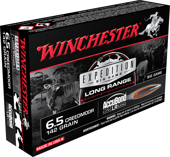 Winchester S65LR Expedition Big Game Long Range 6.5 Creedmoor 142gr. Accubond LR -20 rounds per box