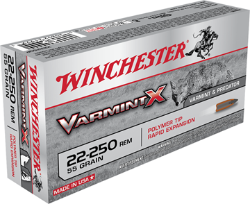 Picture of Winchester X22250P Super-X Rifle Ammo 22-250 REM, Varmint X, 55 Grains, 3680 fps, 20, Boxed