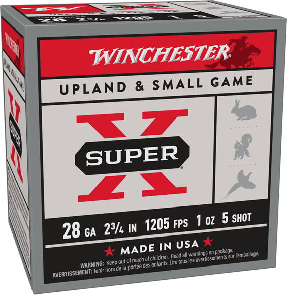Picture of Winchester X28H5 Super-X Shotshell 28 GA, 2-3/4 in, No. 5, 1oz, Max Dr 1205 fps, 25 Rnd per Box