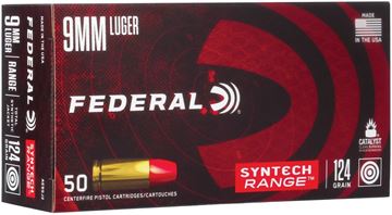 Picture of Federal American Eagle Syntech Pistol Ammo - 9mm Luger, 124gr, Total Synthetic Jacket, 50rds box