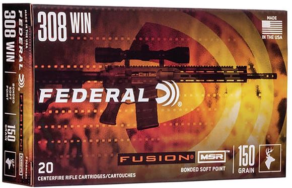 Picture of Federal Fusion MSR Rifle Ammo - 308 Win, 150Gr, Fusion, 20rds Box