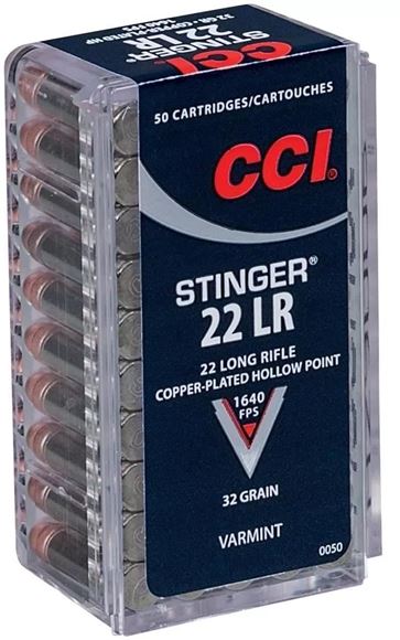 Picture of CCI Varmint Rimfire Ammo - Stinger, 22 LR, 32Gr, CPHP, 5000rds Case, 1640fps
