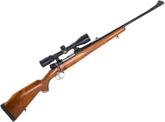 Picture of Used Parker Hale Safari Bolt-Action Rifle, 30-06 Sprg, 22" Barrel, Blued, Checkerd Wood Stock, Timney Trigger, Decelerator Pad, Nikon Prostaff 3-9x40 Riflescope, Good Condition