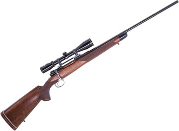 Picture of Used Custom Mauser 98 Bolt-Action Rifle, 30-06 Sprg, 24" Barrel, Custom Walnut Stock, Timney Trigger, Action Bedded, With Imperial 4x40 Riflescope, Very Good Condition
