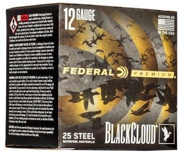 Picture of Federal Premium Black Cloud Steel Shotgun Ammo - 12Ga, 3-1/2", 1-1/2oz, BBB, 25rds Box, 1500fps