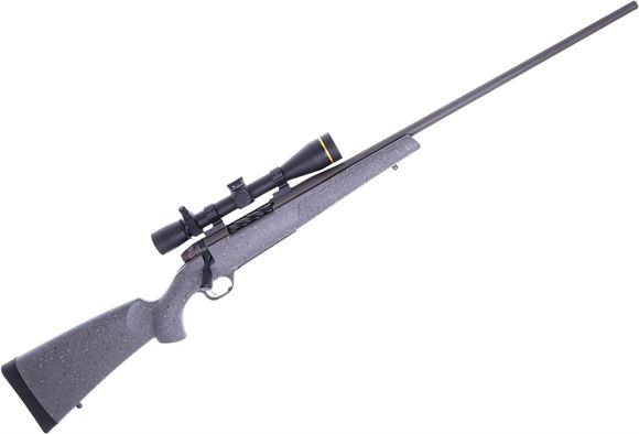 Picture of Weatherby Mark V Hunter Bolt Action Rifle Package, 30-06 Sprg, 24'',#1 Contour, Urban & Black Speckle Polymer Stock, Cobalt Cerakote, 4 rd, Talley Rings, Leupold Optics, VX-3HD Riflescopes - 4.5-14x40, 1", CDS-ZL, Duplex