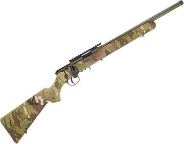 Picture of Used Savage 93R17 FV-SR Rimfire Bolt Action 22 WMR, 16.5" Fluted & Threaded Heavy Barrel, Bazooka Green Synthetic Stock, One Mag & Original Box, Excellent Condition
