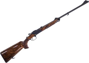 Picture of Blaser K95 Break Action Rifle - 7X57R, 24", (60cm), Blued, Standard Round Contour, Grade 4 Wood Stock, Single Shot, Standard Black Trigger, With Sights, Hard Case.