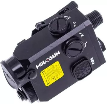 Picture of Used Holosun LS321G Laser Sight, Coaxially Mounted Class IIIA Visible Green Laser, Class 2M IR Laser, and IR Illuminator, With Pressure Switch & Original Case, Very Good Condition