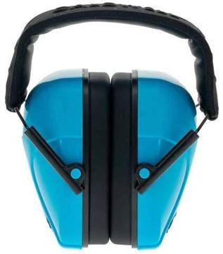 Picture of Caldwell Shooting Supplies Hearing & Eye Protection - Youth Earmuffs, 24dB NRR, Lightweight & Padded Protection, Low Profile Design, Neon Blue