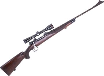 Picture of Used Custom Mauser 98 Bolt-Action Rifle, 30-06 Sprg, 24" Barrel, Sporter Wood Stock, With Nikon 4x40 Riflescope, Fair Condition