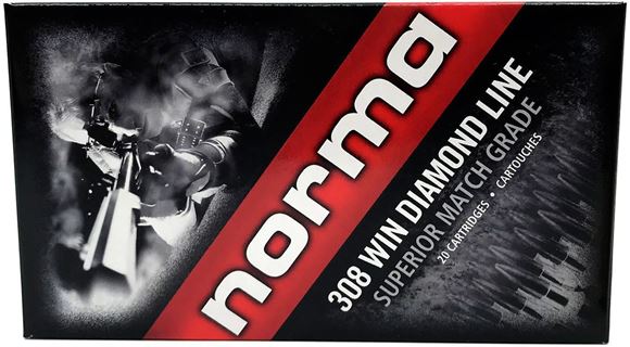 Picture of Norma Diamond Line Match Ammo - 308 Win, 168Gr, Moly Coated HP, 20rds Box