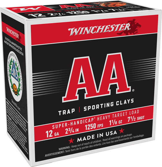 Picture of Winchester Target AA Super Sport Shotgun Ammo -  12ga, 2 3/4", 3 Dram, 1-1/8 oz, #7.5 Shot, 1250 fps, HDCP, 25rds Box