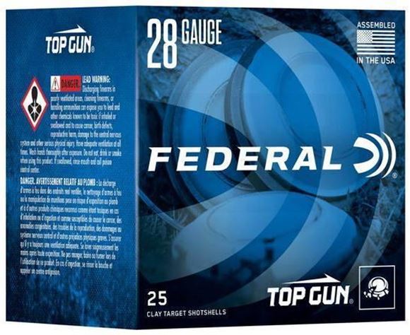 Picture of Federal TGS2821 7.5 Top Gun Shotshell, 28 Gauge, 2-3/4", 3/4oz 1,330 Feet Per Second #7.5, 25 Rounds Per Box