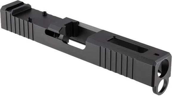 Picture of Brownells Pistol Parts - Glock 19 Gen 4 RMR Stripped Slide, 9 mm, Stainless w/Nitride Finish, Front & Rear Serrations, Black, w/ Window