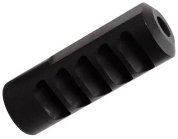 Picture of Salmon River Solutions (SRS) - SS Pro 5 Muzzle Brake, 6.5mm, 5/8-24, 1.200" Nut, Self Timing Black Cerakote