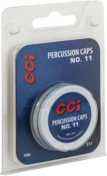 Picture of CCI Primers, Muzzleloader Precussion Caps & Musket Caps - #11, General-Purpose Percussion Cap For Most Rifles & Handguns, 100ct Pack