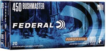 Picture of Federal Power-Shok Centerfire Rifle Ammo - 450 Bushmaster, JHP, 300Gr, 20rds Box