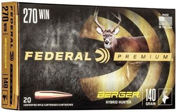 Picture of Federal Premium Vital-Shok Rifle Ammo - 270 Win, 140gr, Berger Hybrid Hunter, 20rds Box
