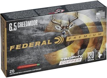 Picture of Federal Vital-Shok Rifle Ammo - 6.5 Creedmoor, 120gr, Trophy Copper Tipped Boat Tail, 20rds Box