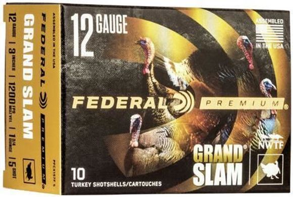 Picture of Federal Premium Grand Slam Shotgun Ammo - 12Ga, 3", 1-3/4oz, 1200fps, #5, 10rds Brick