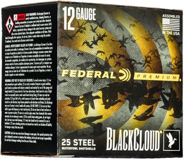 Picture of Federal Premium Black Cloud Steel Shotgun Ammo - 12Ga, 3-1/2", 1-1/2oz, BB, 25rds Box, 1500fps