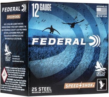 Picture of Federal Speed-Shok Waterfowl Load Shotgun Ammo - 12Ga, 3", 1-1/8oz, #3, Steel, 1550fps, 25rds Box
