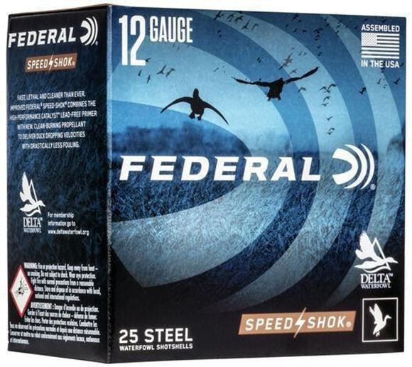 Picture of Federal Speed-Shok Waterfowl Load Shotgun Ammo - 12Ga, 2-3/4", 1-1/8oz, #3, Steel, 1500fps, 25rds Box