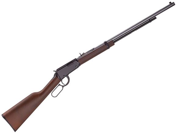 Picture of Henry Octagon Frontier Model Rimfire Lever Action Rifle - 22 S/L/LR, 24", Blued, American Walnut Stock, 22rds, Reversible White Diamond Insert & Brass Beaded Front & Marbles Fully Adjustable Semi-Buckhorn Rear Sights