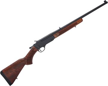 Picture of Henry Repeating Arms Single Shot Youth Rifle - 243 Win, 20'' Barrel, Blued Steel, American Walnut Stock, Front Sight Brass Bead & Fully Adjustable Folding Leaf Rear, 1rds