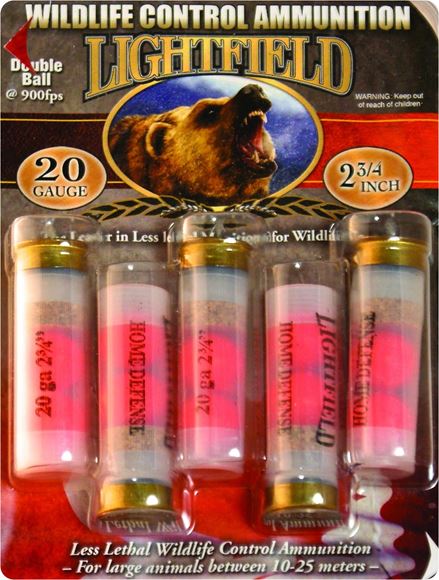 Picture of Lightfield Wildlife Control Shotgun Ammo - Double Ball Slugs, 20Ga, 2-3/4", 5rds Box, 900fps