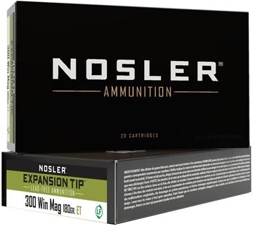 Picture of Nosler E-Tip Rifle Ammo - 300 Win Mag, E-Tip, 180Gr, Lead-Free, 20rds Box