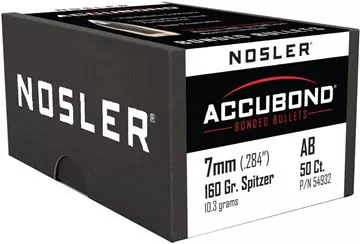 Picture of Nosler Bullets, AccuBond - 7mm Caliber (.284"), 160Gr, Spitzer, 50ct Box