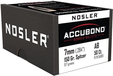 Picture of Nosler Bullets, AccuBond - 7mm (.284"), 150Gr, Spitzer, 50ct Box