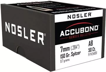 Picture of Nosler Bullets, AccuBond - 7mm (.284"), 150Gr, Spitzer, 50ct Box