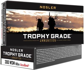 Picture of Nosler Trophy Grade Rifle Ammo - 300 WSM, 180Gr, AccuBond, 20rds Box