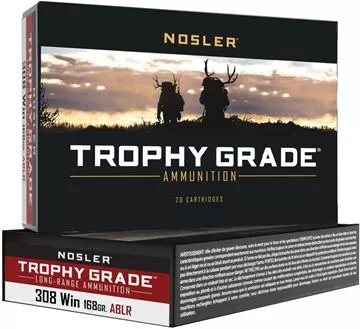 Picture of Nosler Trophy Grade Rifle Ammo - 308 Win, 168gr, AccuBond Long-Range ABLR, 20rds Box