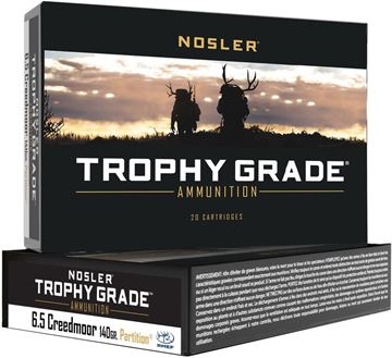 Picture of Nosler Trophy Grade Ammo - 6.5mm Creedmoor, 140gr, Partition, 20rds Box