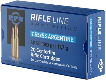 Picture of PPU PP7AF Rifle Ammo 7.65x53 Argentine FMJBT 174 Gr 20 Rnd