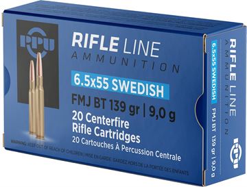 Picture of PPU PP6SWF Rifle Ammo 6.5x55 Swedish FMJ 139gr.