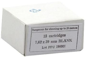 Picture of PPU PPB739 Rifle Ammo 7.62x39 Blank, M-68 15 Rnds