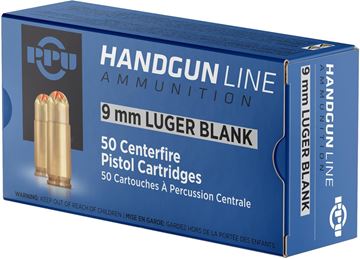 Picture of PPU PPB9L Pistol Ammo, 9mm, Luger Blank 50 Rnds