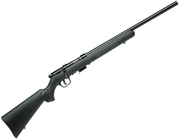Picture of Savage Arms Mark II Series, Mark II FV Rimfire Bolt Action Rifle - 22 LR, 21", Satin Blued, Carbon Steel, Matte Black Synthetic Stock, 5rds, AccuTrigger