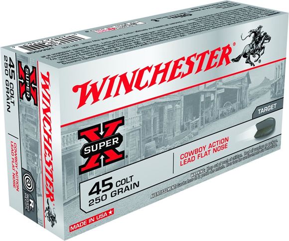 Picture of Winchester "USA" Handgun Ammo - 45 Colt, 250Gr, Lead Flat Nose, 50rds Box