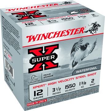 Picture of Winchester Super-X Xpert Hi-Velocity Steel Shotgun Ammo - 12Ga, 3-1/2", 1-3/8 oz, #2, 25rds Box, 1550fps